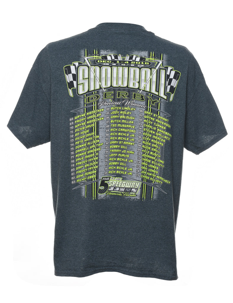 Grey Snowball Derby Lime Green & Grey T-Shirt - XL
