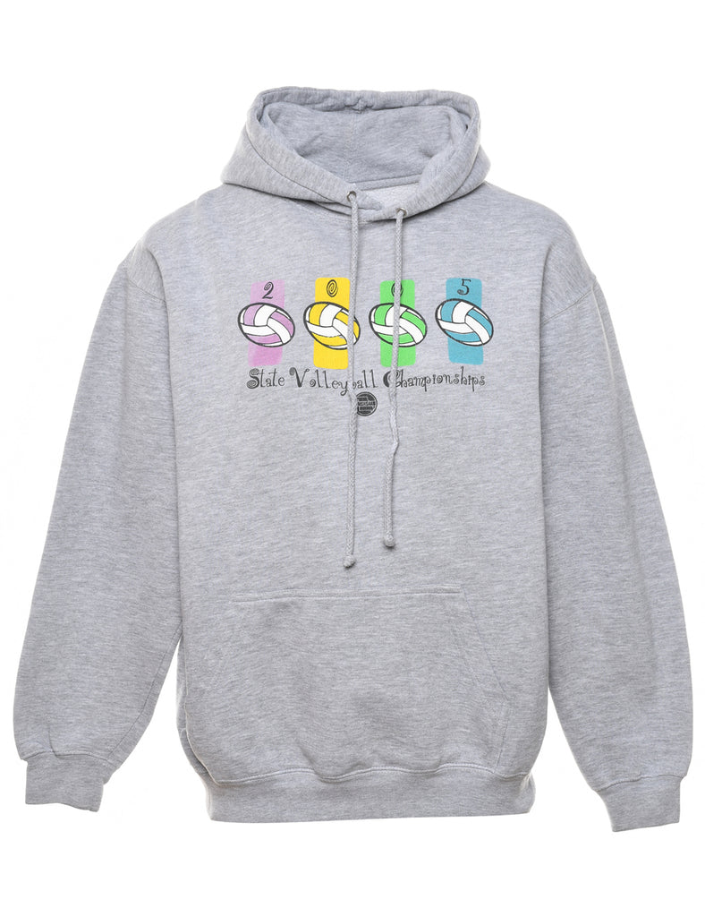 Grey State Volleyball Championship 2005 Printed Hoodie - M