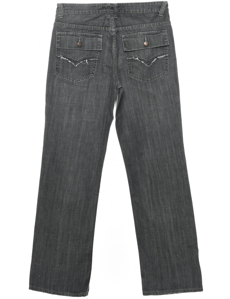 Grey Straight Fit Jeans - W33 L33