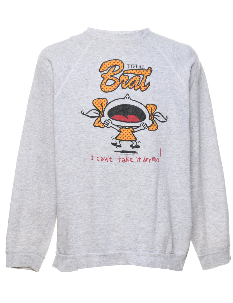 Grey Total Brat Design Sweatshirt - XL