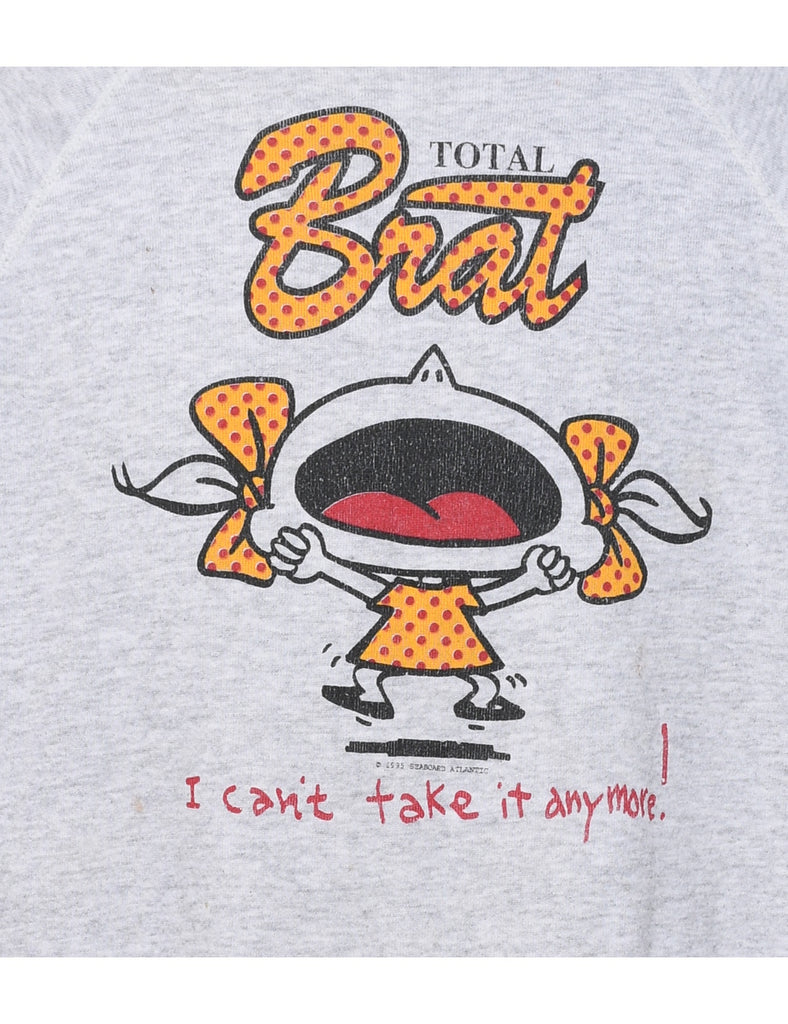 Grey Total Brat Design Sweatshirt - XL