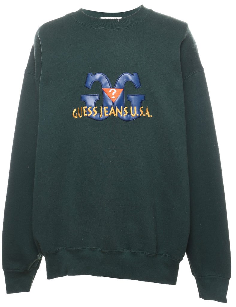 Guess Dark Green Embroidered Sweatshirt - XL
