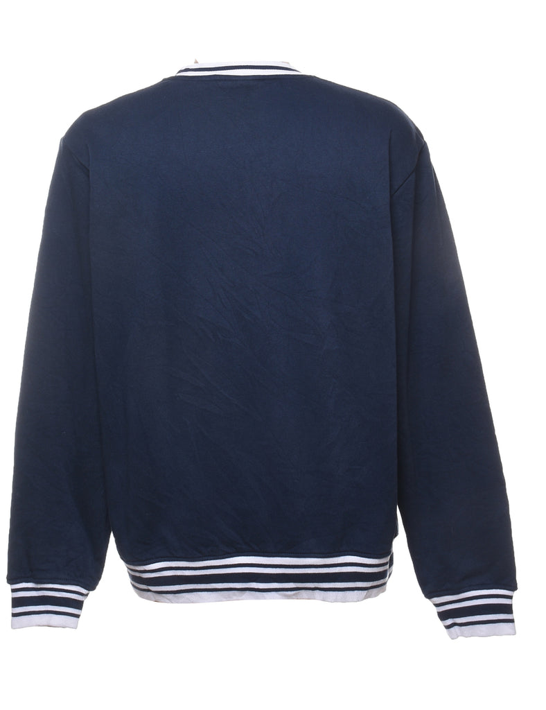 Guess Navy & White Y2K Sweatshirt - M