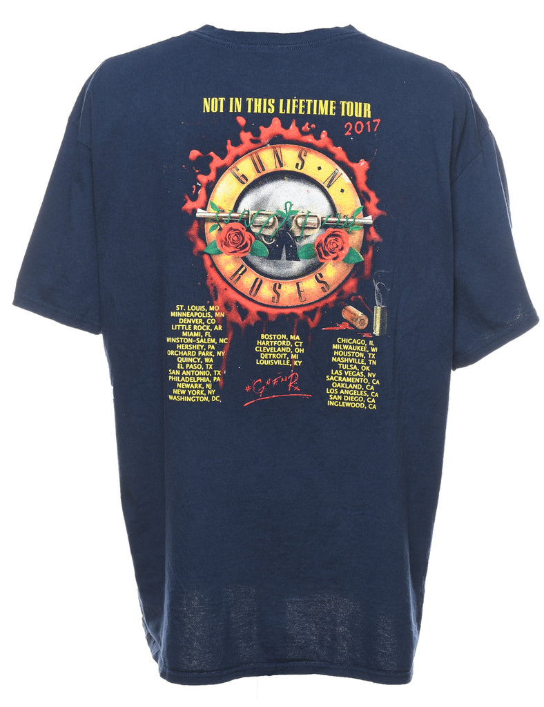 Guns N' Roses Navy & Red 2017 Band T-shirt - XL