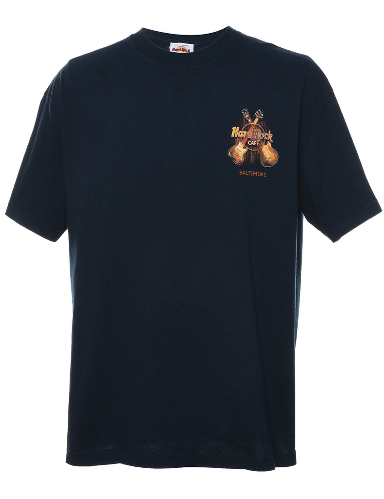Hard Rock Cafe Design Printed T-shirt - XL