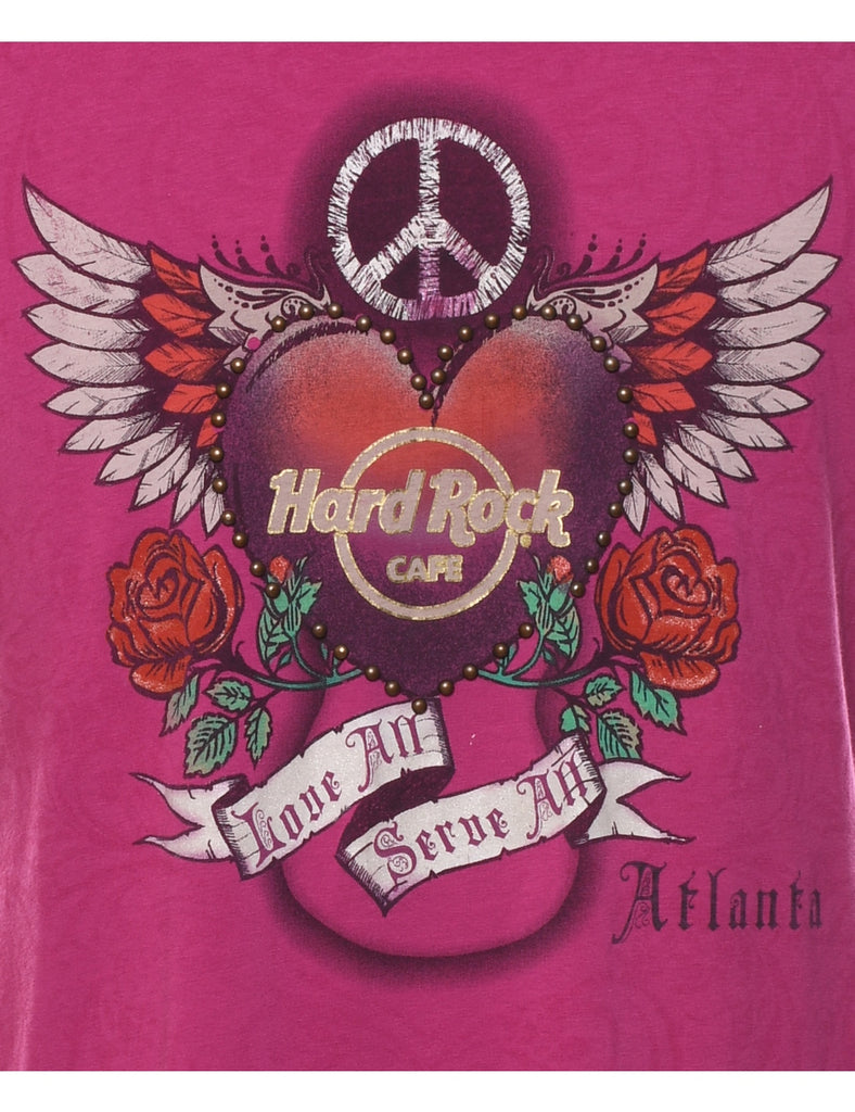 Hard Rock Cafe Printed Y2K T-Shirt - L