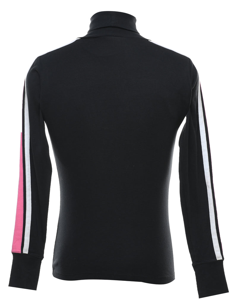 Harley Davidson Black & Pink Y2K High Neck Top - S