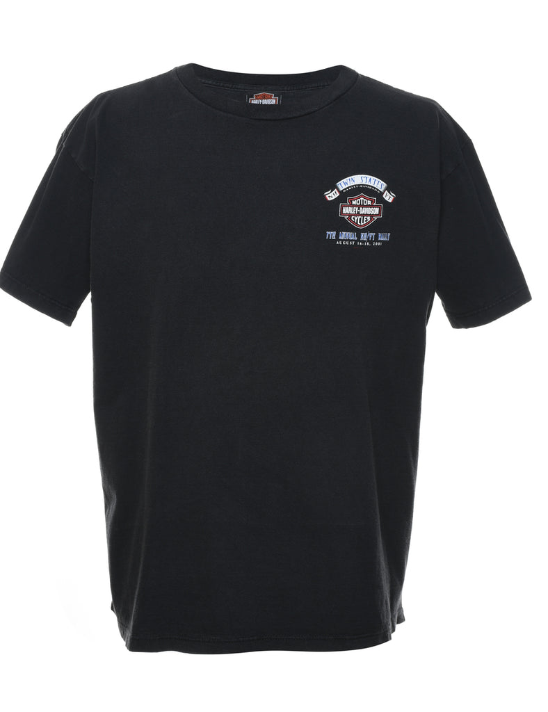 Harley Davidson Black Printed T-shirt - XL