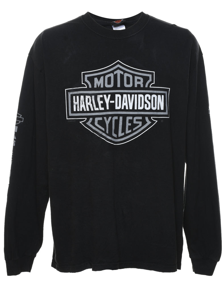 Harley Davidson Black Printed T-shirt - XL