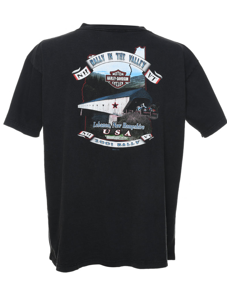 Harley Davidson Black Printed T-shirt - XL