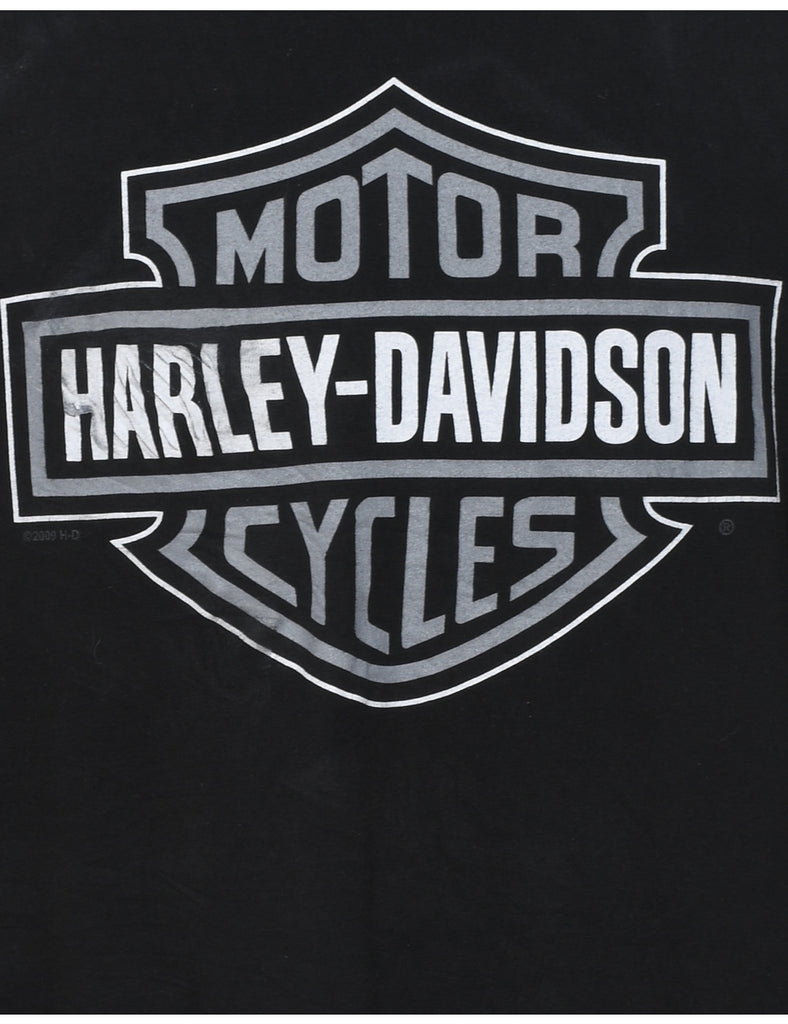 Harley Davidson Black Printed T-shirt - XL