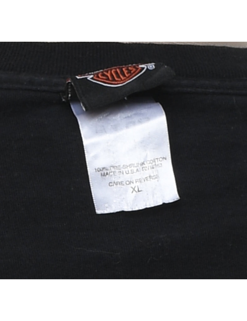 Harley Davidson Black Printed T-shirt - XL