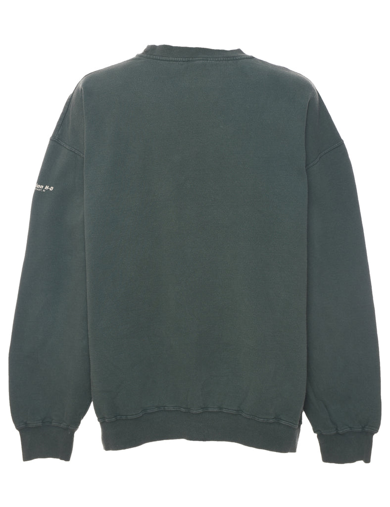 Harley Davidson Green Embroidered Sweatshirt - XL