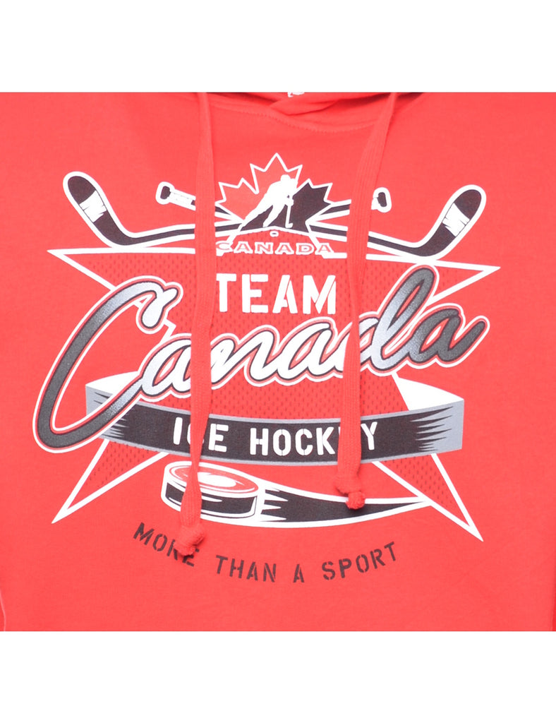 Hockey Petite Canada Printed Hoodie - S
