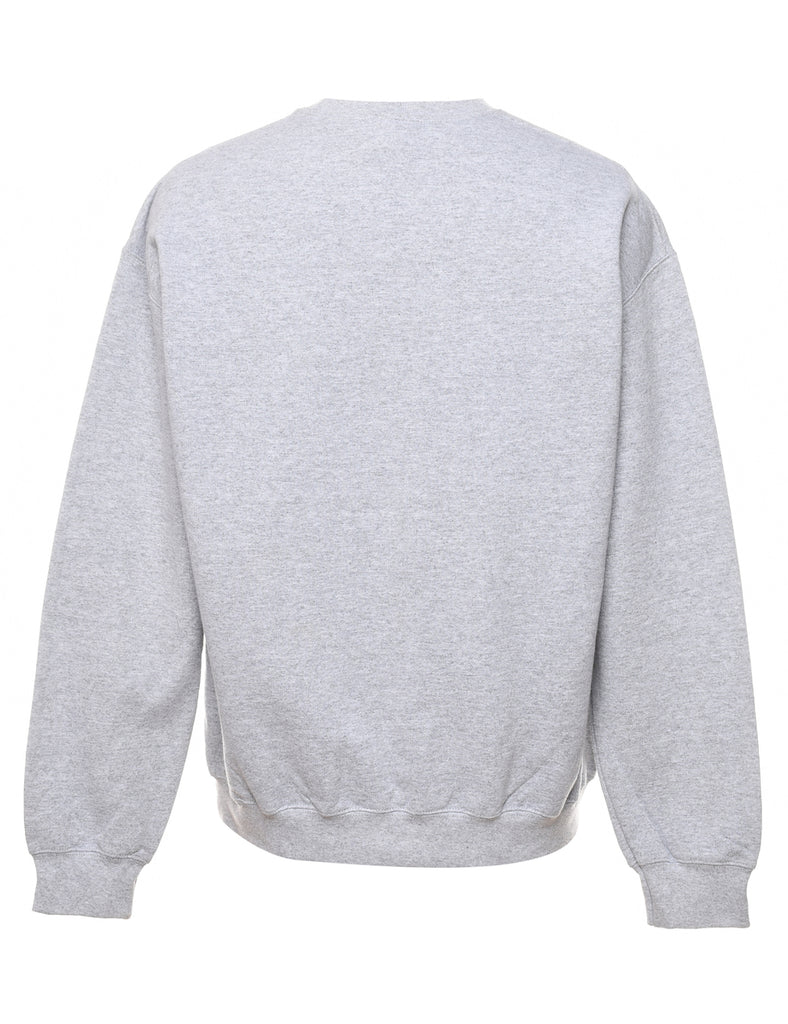 Hogwarts Printed Marl Grey Round Neck Sweatshirt - M