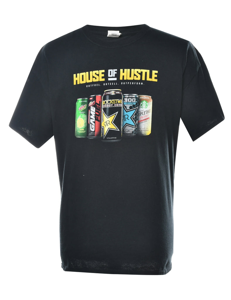 House Of Hustle Energy Drink Novelty Print T-shirt - XL