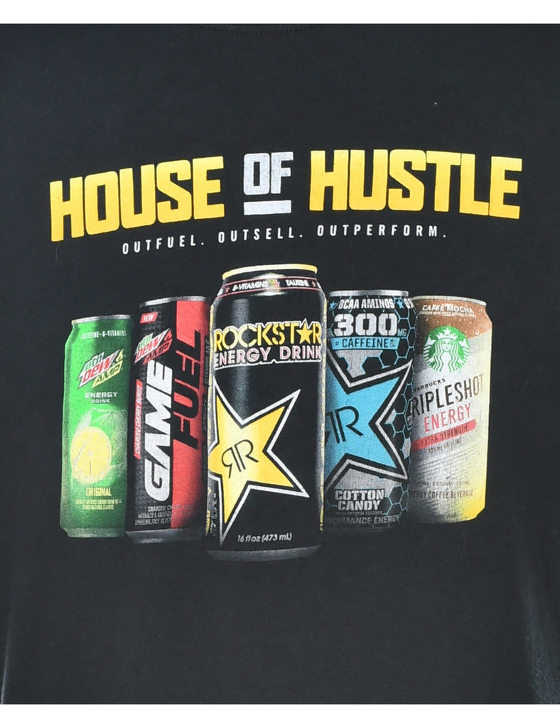 House Of Hustle Energy Drink Novelty Print T-shirt - XL