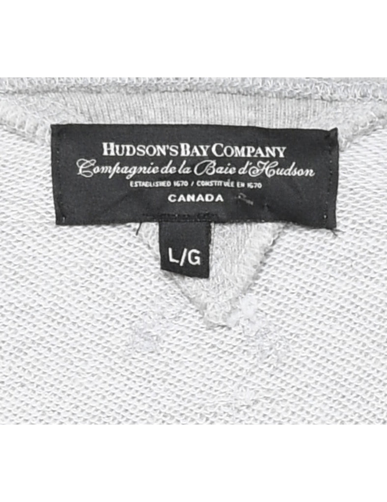 Hudson Bay Marl Grey Printed Sweatshirt - L