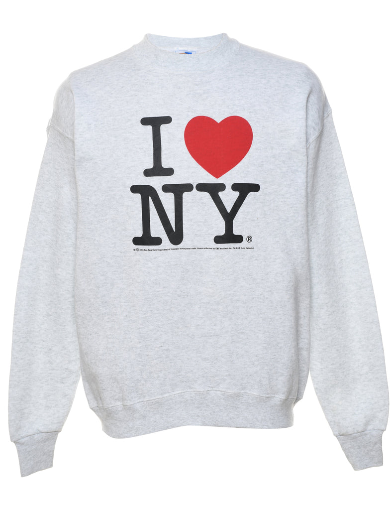 I Love New York Printed Sweatshirt - L