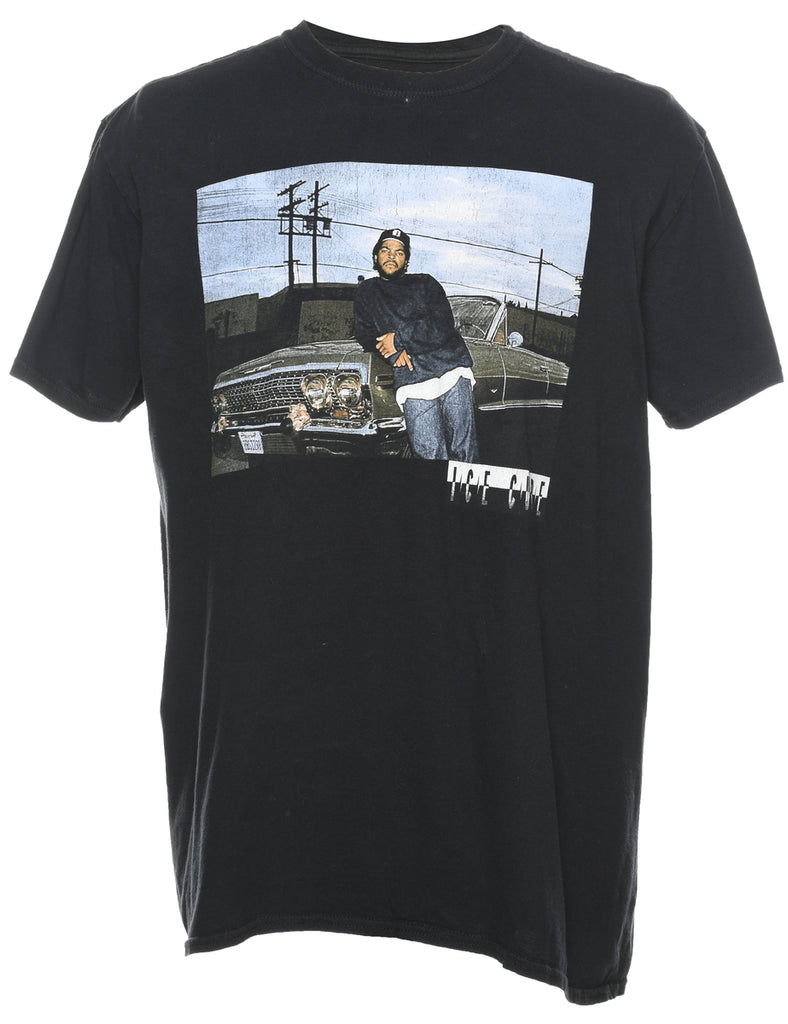 Ice Cube Printed Black 1990s T-shirt - XL