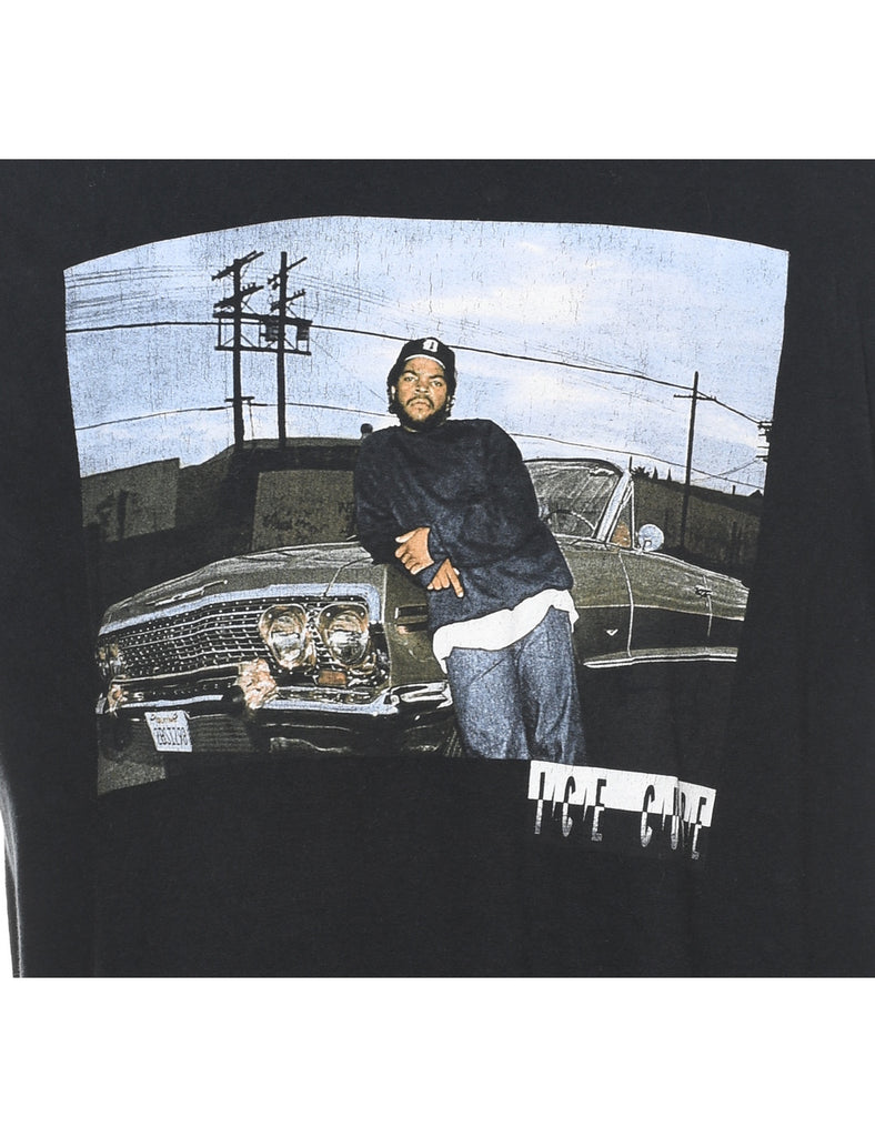 Ice Cube Printed Black 1990s T-shirt - XL