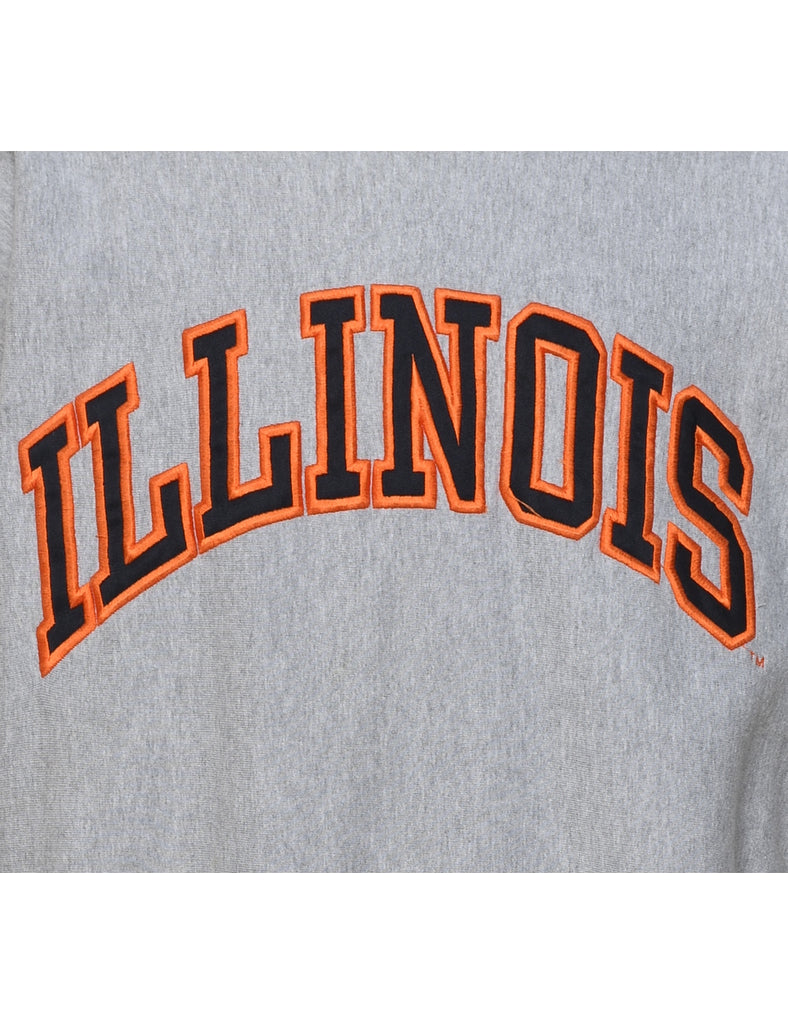 Illinois Grey & Orange Embroidered Sweatshirt - XL