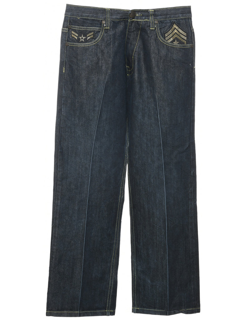 Indigo Straight Fit Jeans - W34 L32