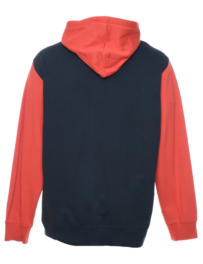 Izod Hooded Navy & Red Contrast Sweatshirt - XL