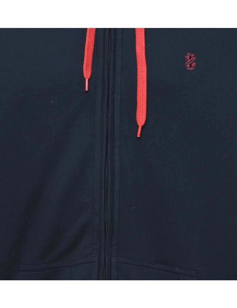 Izod Hooded Navy & Red Contrast Sweatshirt - XL