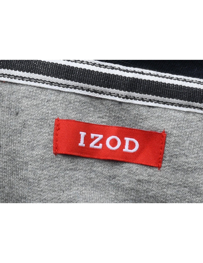Izod Hooded Navy & Red Contrast Sweatshirt - XL