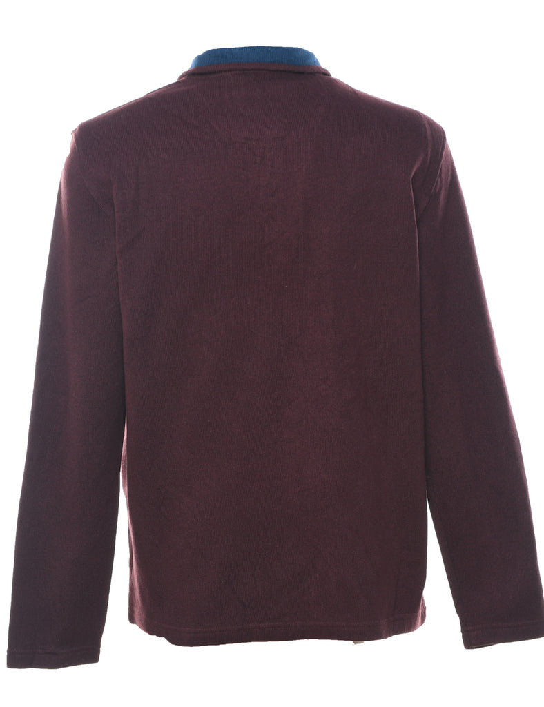 Izod Plain Quarter-Zip Sweatshirt - L
