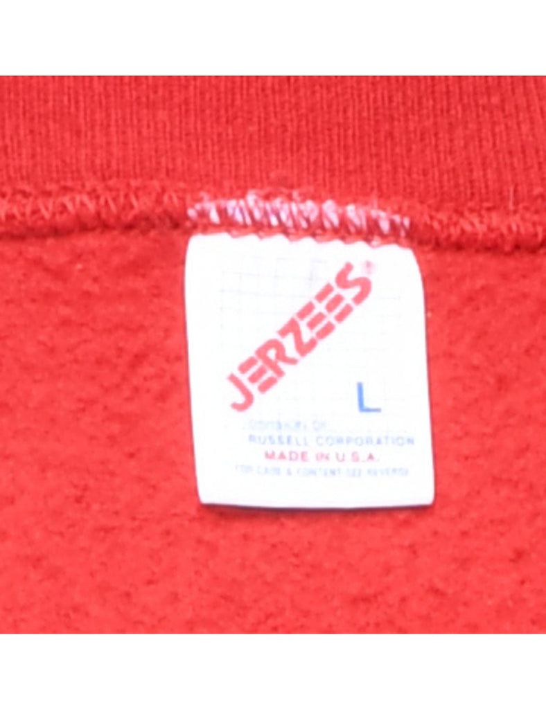Jerzees Red Printed Sweatshirt - L
