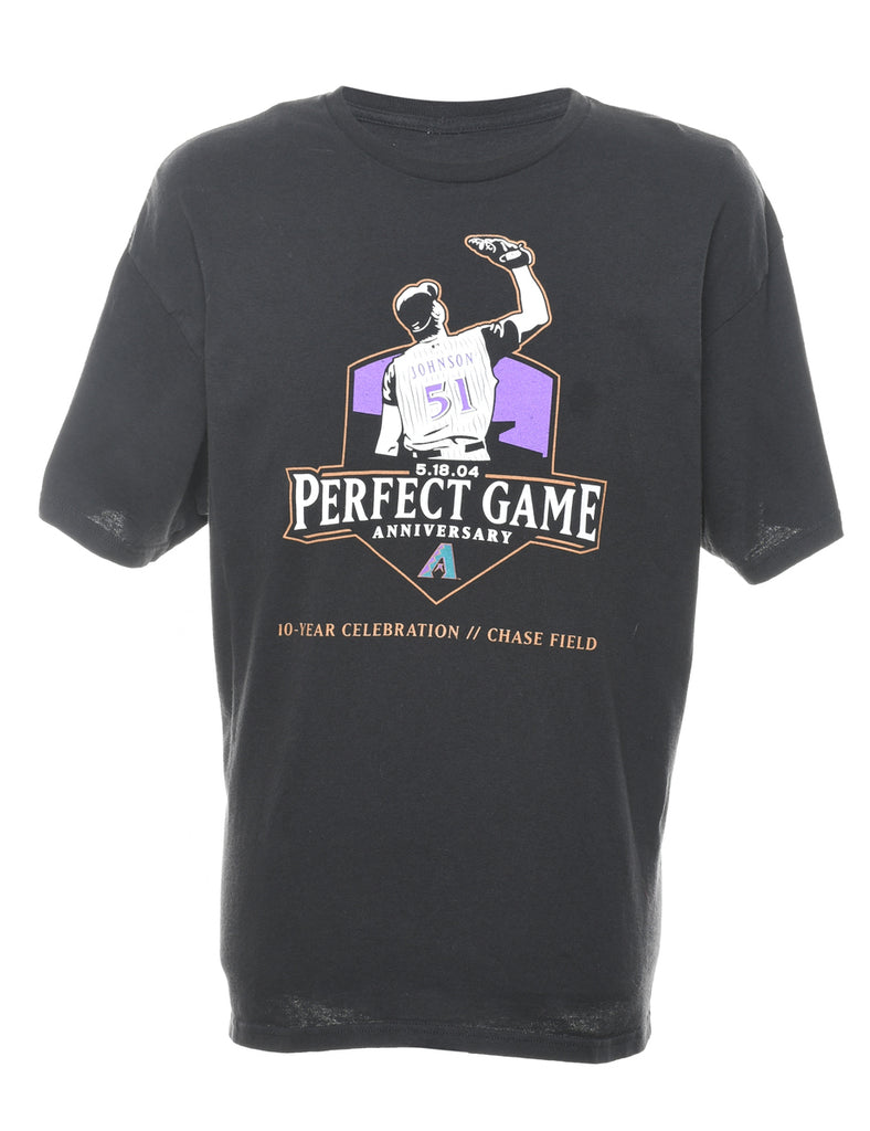 Johnson Purple & Black Printed T-shirt - XL