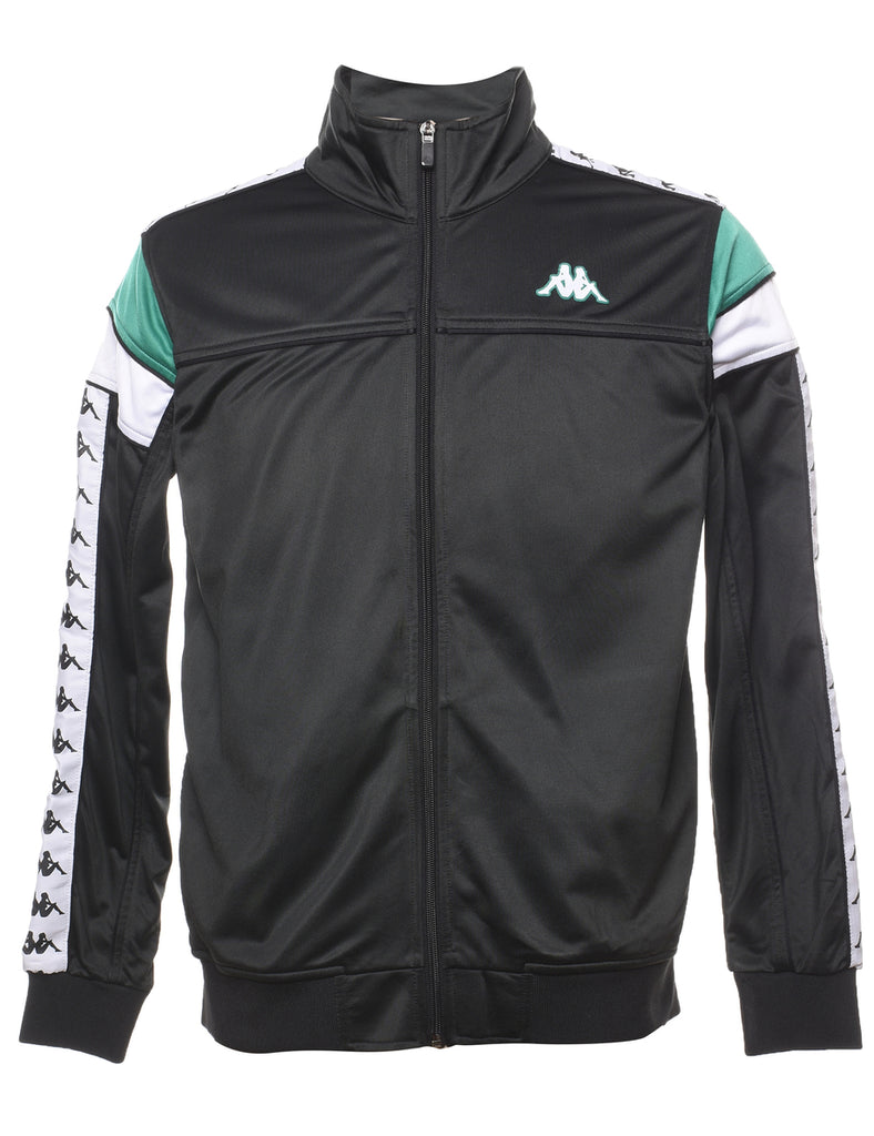 Kappa Black, Green & White Track Top - L