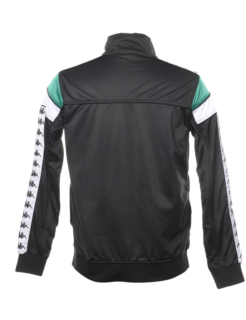 Kappa Black, Green & White Track Top - L