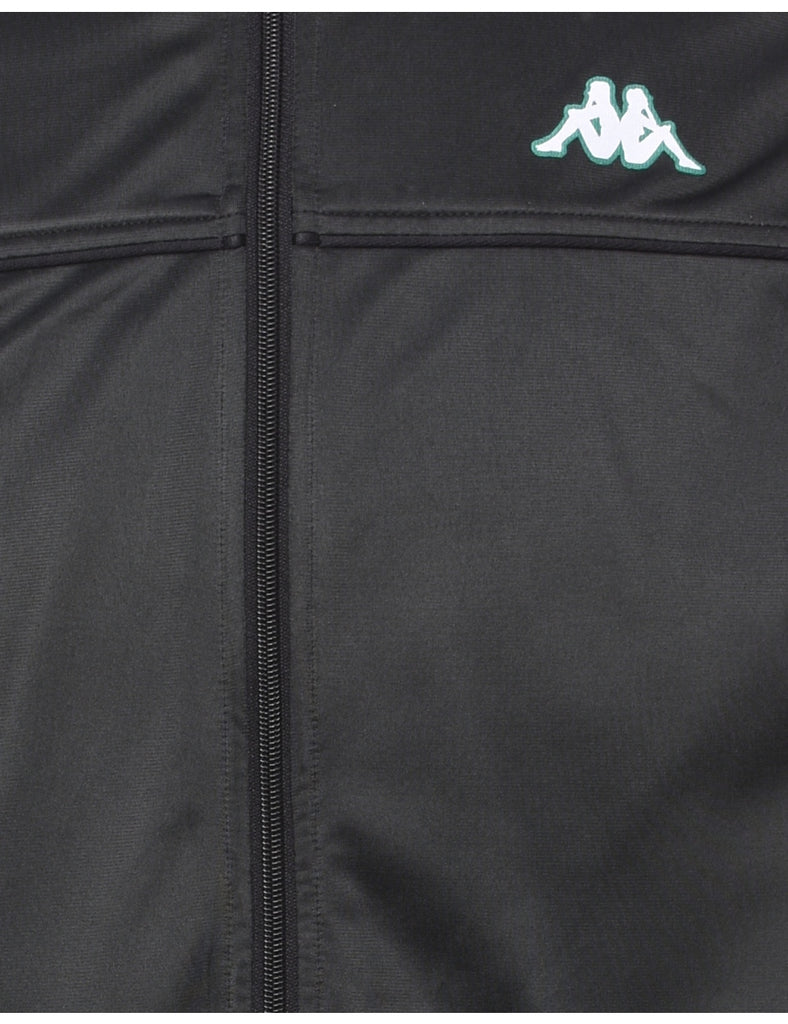 Kappa Black, Green & White Track Top - L