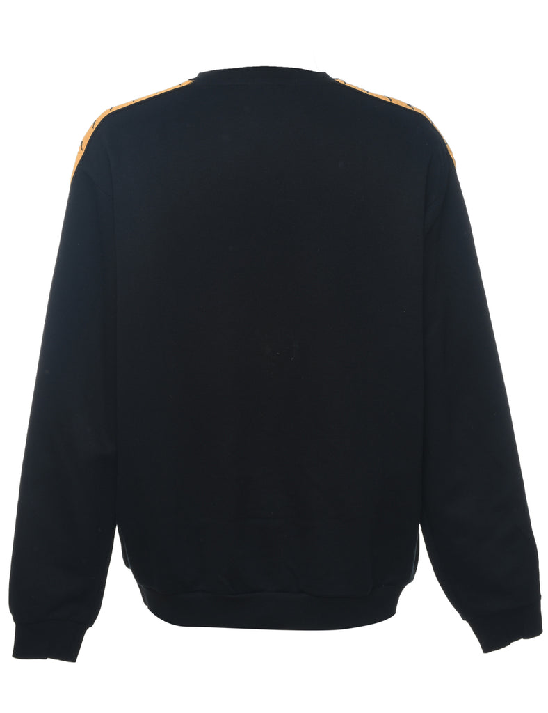 Kappa Black & Yellow 1990s Printed Sweatshirt - XL
