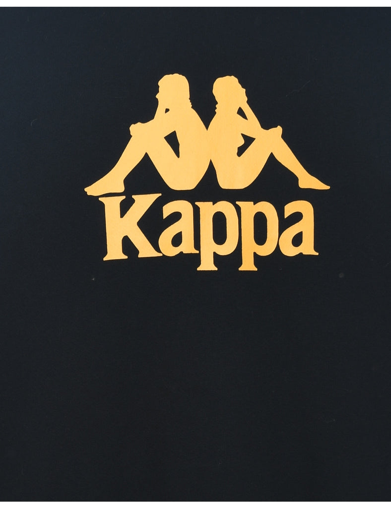 Kappa Black & Yellow 1990s Printed Sweatshirt - XL