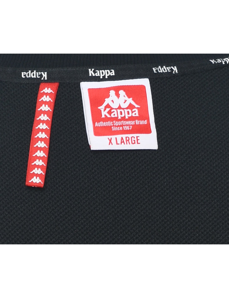 Kappa Black & Yellow 1990s Printed Sweatshirt - XL
