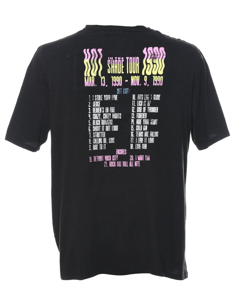Kiss Black Printed Band T-shirt - XL