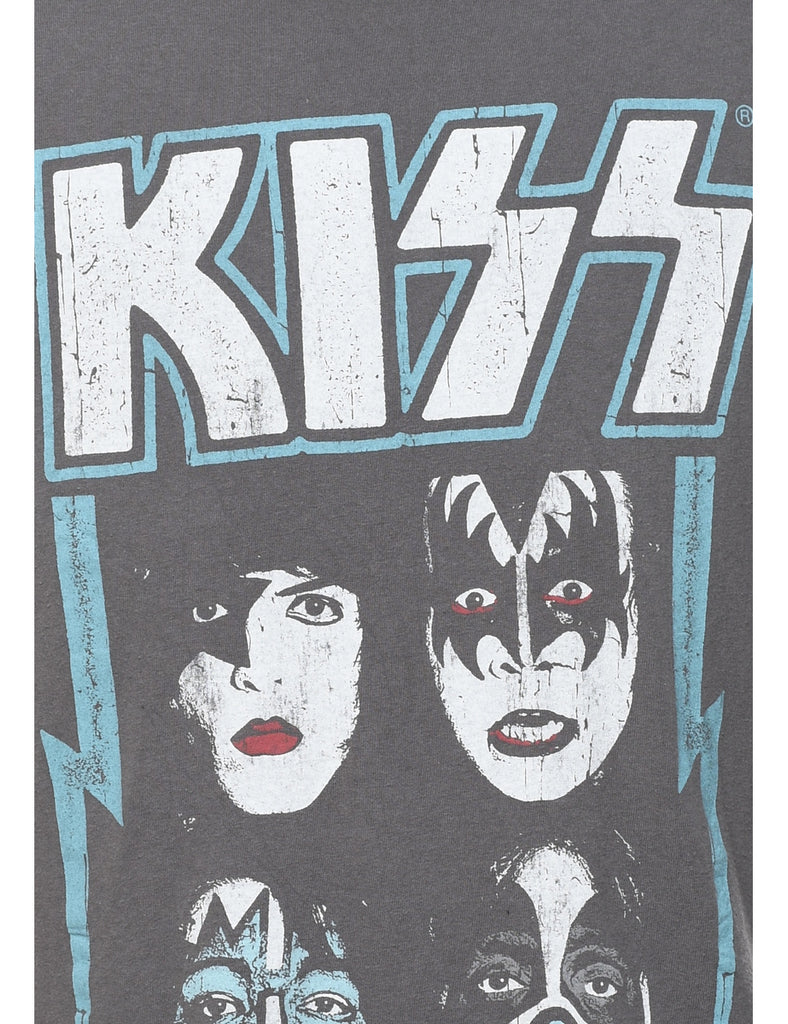 Kiss Grey & Light Blue Band T-shirt - XL