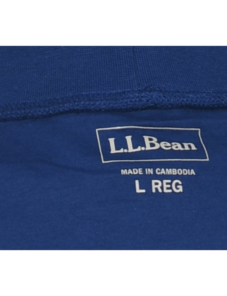 L.L. Bean Plain Blue High-Neck T-shirt - L