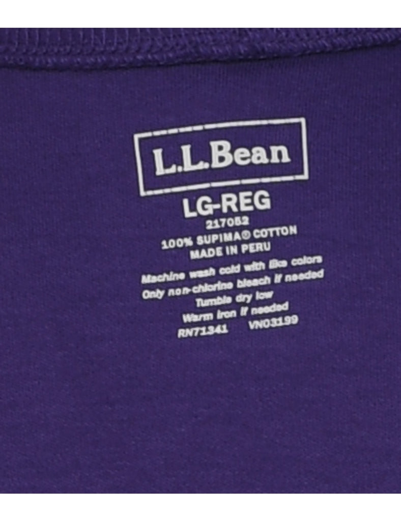 L.L. Bean Plain Purple High Neck T-shirt - L