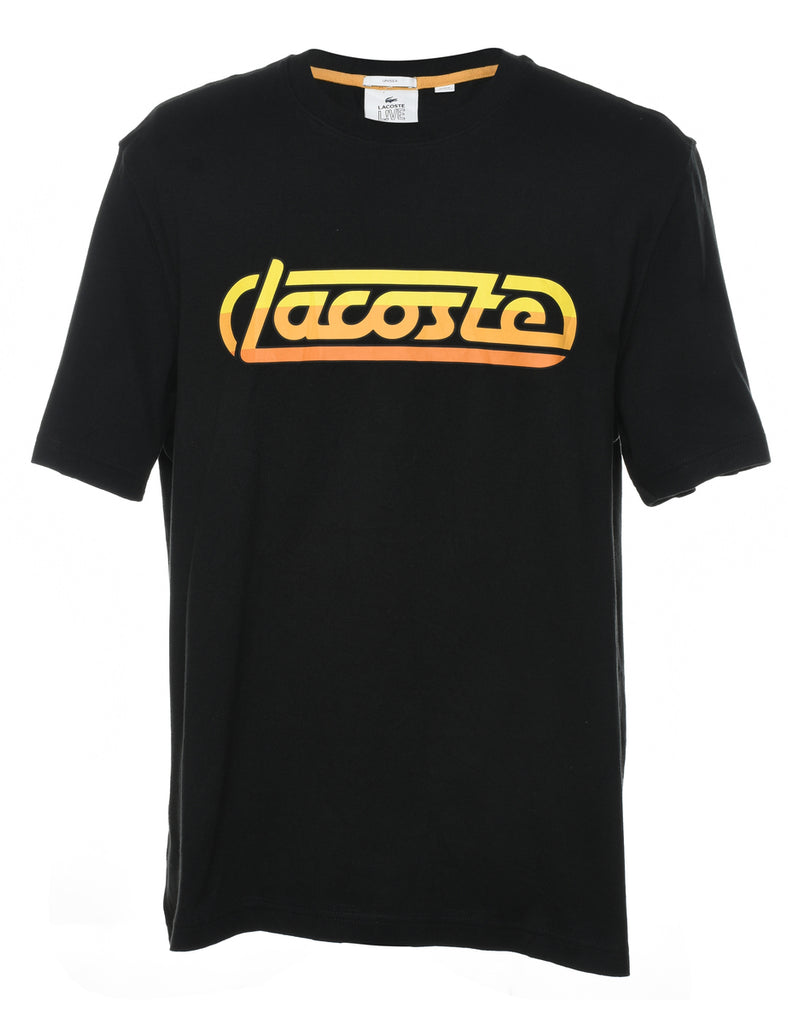 Lacoste Retro Style Black & Yellow T-Shirt - XL