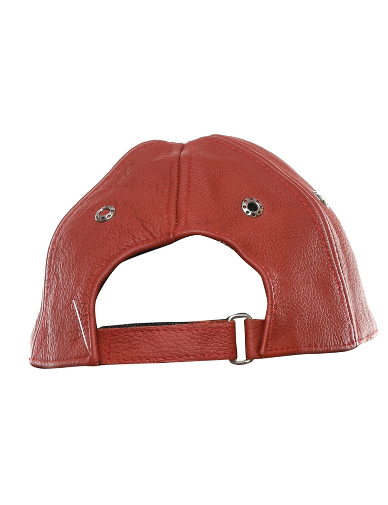Leather Embroidered Cap - XS