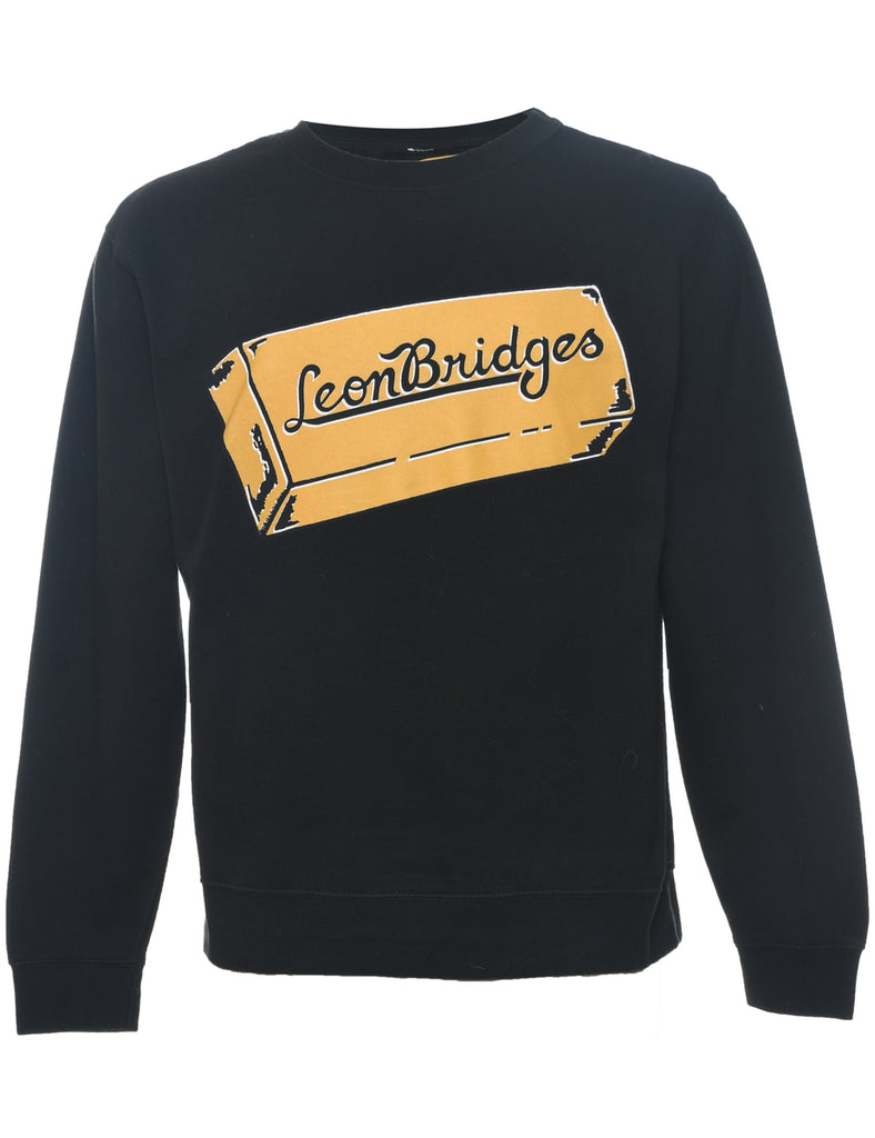 Leon Bridges Printed Black & Gold Sweatshirt - S