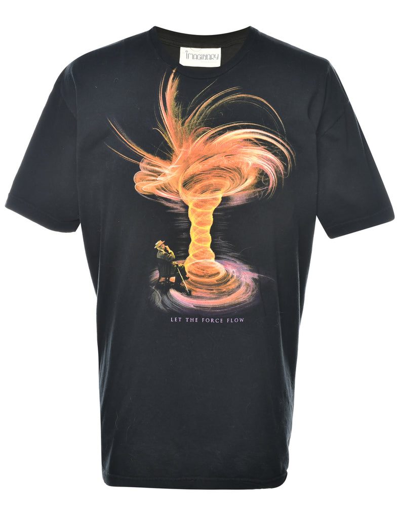 Let The Force Flow Graphic Printed T-shirt - XL