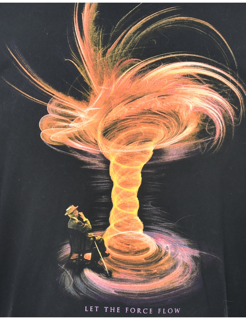 Let The Force Flow Graphic Printed T-shirt - XL