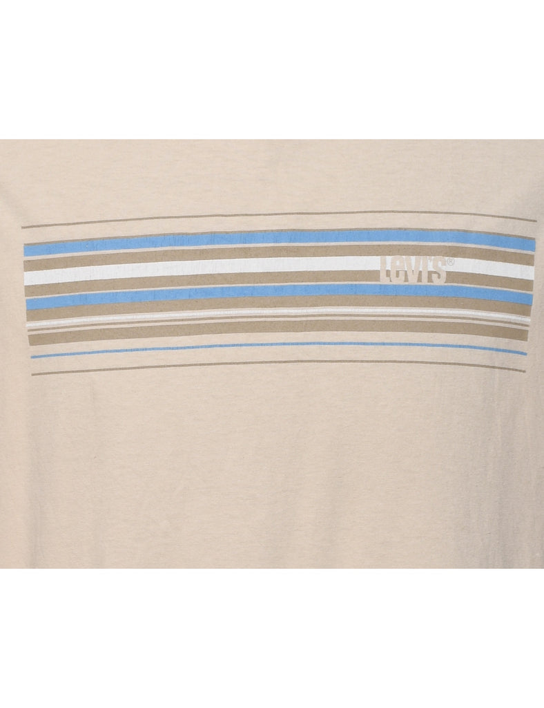 Levi's Beige & Blue Striped Vest - XL
