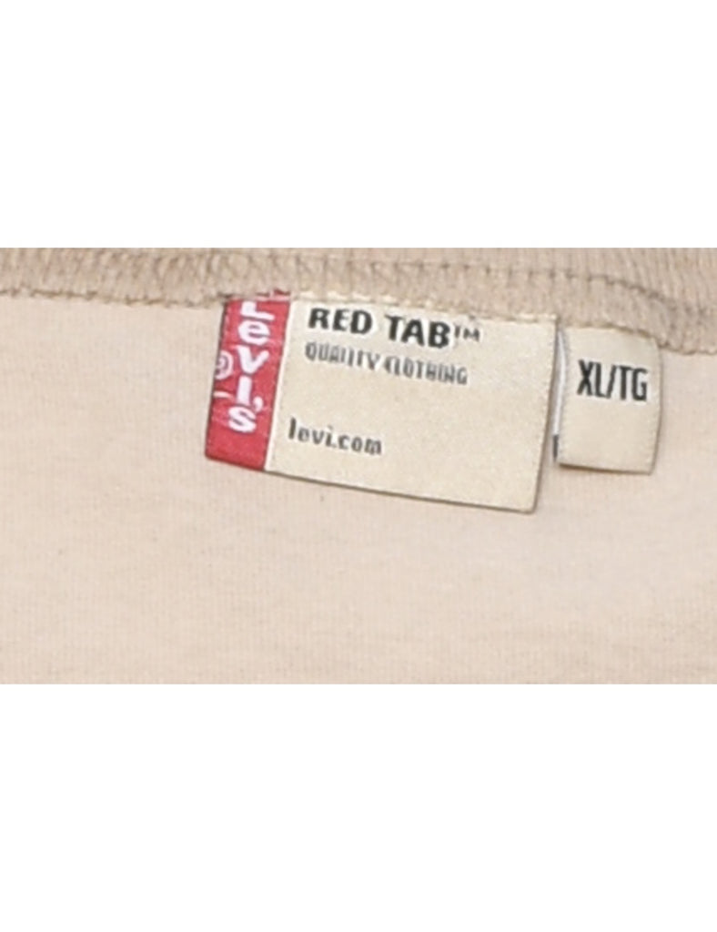 Levi's Beige & Blue Striped Vest - XL